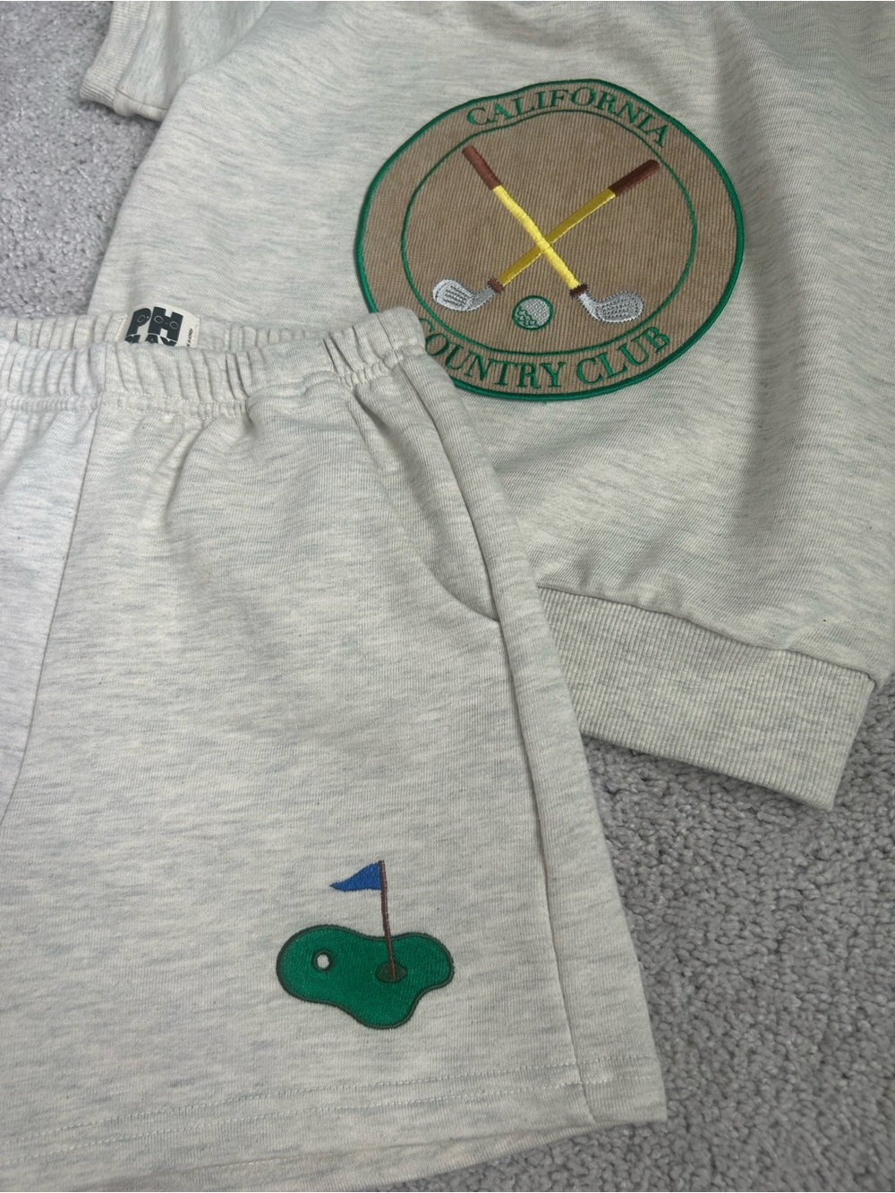 Petite Hailey Heather Gray 'California Country Club' Sweatshirt & Shorts Set - Picture 2 of 4